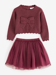 Red Bow Jumper & Skirt Set (3mths-7yrs) - Image 1 of 8