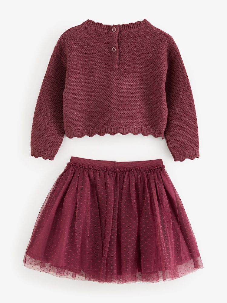 Red Bow Jumper & Skirt Set (3mths-7yrs) - Image 2 of 8