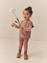 Pink Knit Tabard 3 Piece Set (3mths-7yrs) - Image 1 of 1