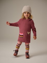 Berry Hooded Character Jumper Dress & Tights Set (3mths-7yrs) - Image 2 of 5
