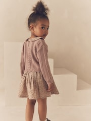 Pink - 2-in-1-Langarm-Strickpullover und Kleid mit Kragen aus 100 % Baumwolle (3 Monate bis 10 Jahre) - Bild 3 von 8