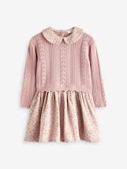 Pink - 2-in-1-Langarm-Strickpullover und Kleid mit Kragen aus 100 % Baumwolle (3 Monate bis 10 Jahre) - Bild 5 von 8