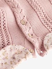 Pink - 2-in-1-Langarm-Strickpullover und Kleid mit Kragen aus 100 % Baumwolle (3 Monate bis 10 Jahre) - Bild 7 von 8