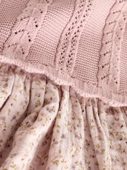 Pink - 2-in-1-Langarm-Strickpullover und Kleid mit Kragen aus 100 % Baumwolle (3 Monate bis 10 Jahre) - Bild 8 von 8