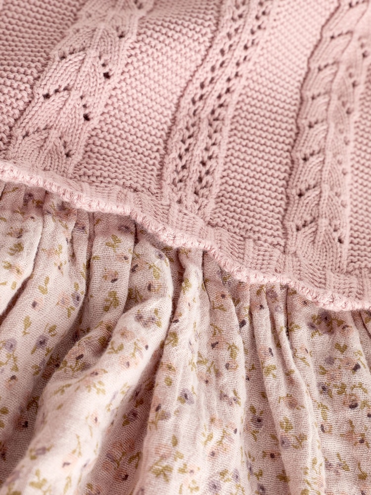 Pink - 2-in-1-Langarm-Strickpullover und Kleid mit Kragen aus 100 % Baumwolle (3 Monate bis 10 Jahre) - Bild 8 von 8