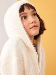 Ecru Cream Fluffy Hoodie (3-16yrs) - Image 6 of 9