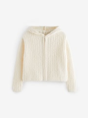 Ecru Cream Fluffy Hoodie (3-16yrs) - Image 7 of 9