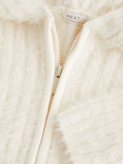 Ecru Cream Fluffy Hoodie (3-16yrs) - Image 9 of 9
