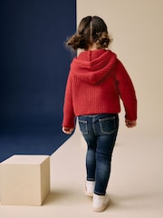 rdeča - s kapuco pletena jopa (3mths-7yrs) - Slika 2 iz 3