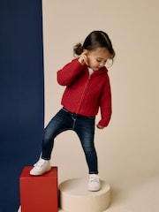 rdeča - s kapuco pletena jopa (3mths-7yrs) - Slika 3 iz 3