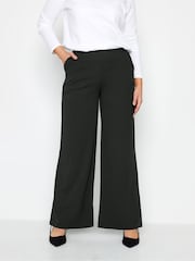 M&Co Black Stretch Scuba Wide Leg Trousers - Image 1 of 6
