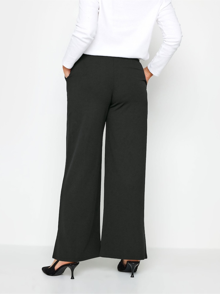 M&Co Black Stretch Scuba Wide Leg Trousers - Image 2 of 6
