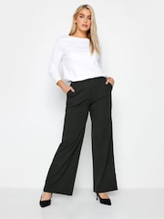 M&Co Black Stretch Scuba Wide Leg Trousers - Image 3 of 6