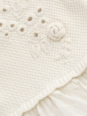 Ecru 2-in-1 Occasion Long Sleeve Knitted Jumper Dress (3mths-10yrs) - Image 9 of 10