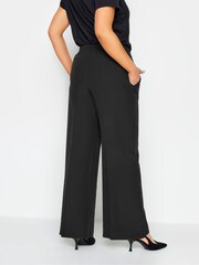 M&Co Black Crepe Wide Leg Trousers - Image 3 of 5