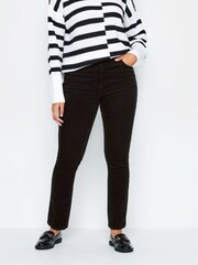 M&Co Black Cord Straight Leg Trousers - Image 1 of 4