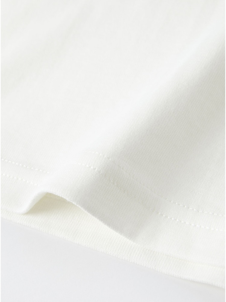 Polarn O. Pyret White Organic Cotton Long Sleeve Top - Image 2 of 2