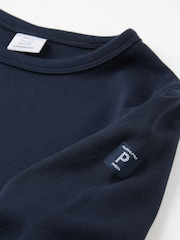 Polarn O. Pyret Blue Organic Cotton Long Sleeve Top - Image 3 of 3
