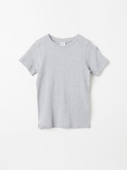 Polarn O. Pyret Grey Organic Cotton Short Sleeve T-Shirt - Image 1 of 2