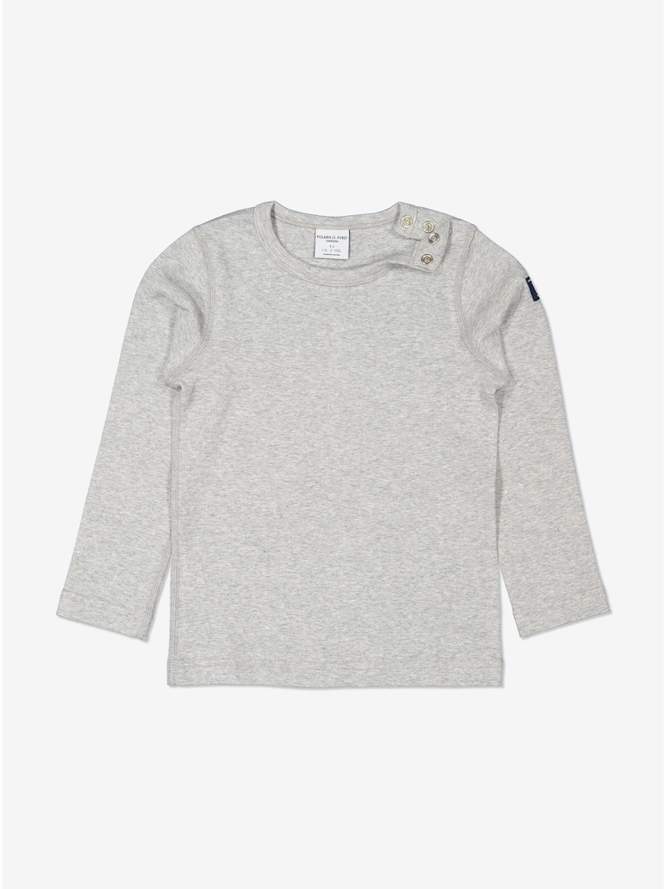 Polarn O. Pyret Grey Cotton Long Sleeve Top - Image 1 of 3 Polarn O. Pyret Grey Cotton Long Sleeve Top - Image 1 of 3