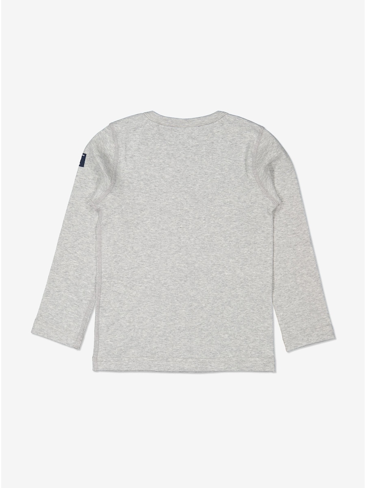 Polarn O. Pyret Grey Organic Cotton Long Sleeve Top - Image 2 of 3