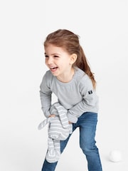Polarn O. Pyret Grey Organic Cotton Long Sleeve Top - Image 3 of 3