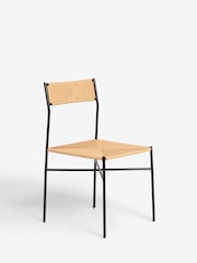 French Connection Black and Natural Woven Shlip Dining Chairs Set Of 2 - Image 4 of 7