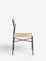 French Connection Black and Natural Woven Shlip Dining Chairs Set Of 2 - Image 5 of 7