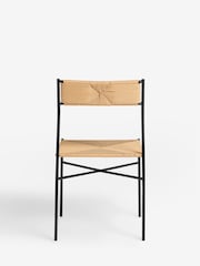 French Connection Black and Natural Woven Shlip Dining Chairs Set Of 2 - Image 6 of 7