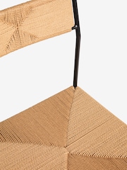French Connection Black and Natural Woven Shlip Dining Chairs Set Of 2 - Image 7 of 7