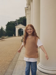 Tan Brown Knitted Tank Top (3-16yrs) - Image 1 of 7