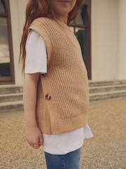 Tan Brown Knitted Tank Top (3-16yrs) - Image 4 of 7