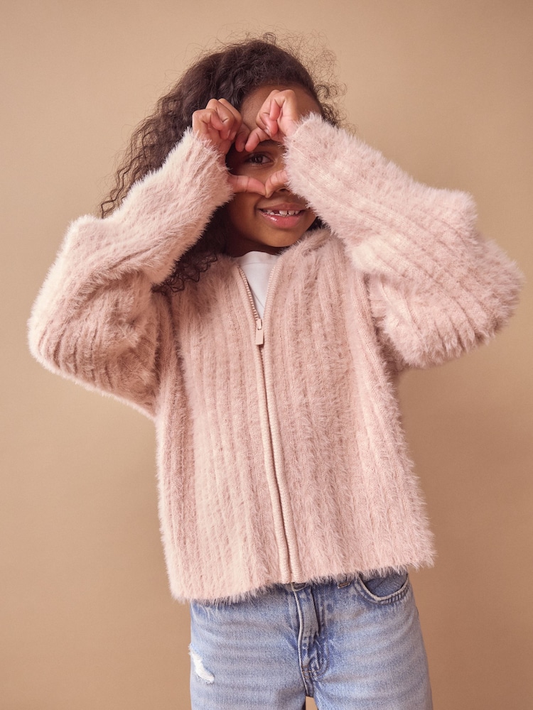 Pink Fluffy Hoodie (3-16yrs) - Image 1 of 7