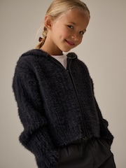 Charcoal Grey Fluffy Hoodie (3-16yrs) - Image 4 of 8