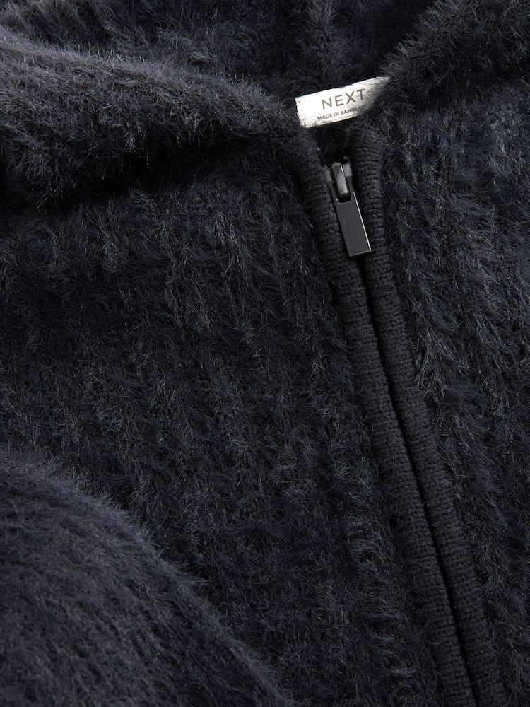 Charcoal Grey Fluffy Hoodie (3-16yrs) - Image 7 of 8