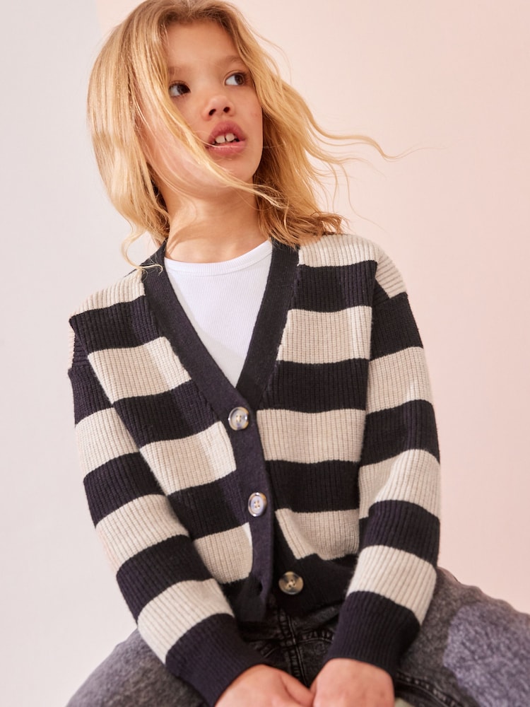 Monochrome Boxy Cardigan (3-16yrs) - Image 1 of 7