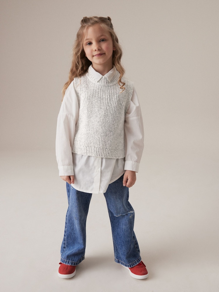 Grey Knitted Tank Top (3-16yrs) - Image 2 of 8