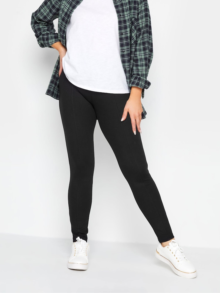 M&Co Black Ponte Seam Leggings - Image 1 of 4