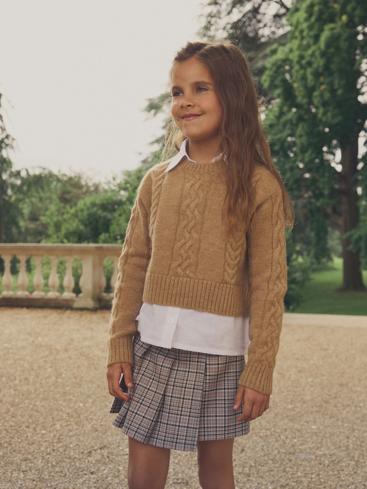 Neutral Mock 100% Cotton Shirt Jumper (3-16yrs) - Image 1 of 8