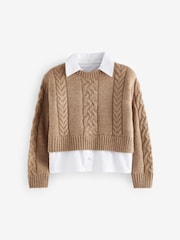 Neutral Mock 100% Cotton Shirt Jumper (3-16yrs) - Image 4 of 8