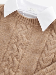 Neutral Mock 100% Cotton Shirt Jumper (3-16yrs) - Image 6 of 8