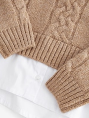 Neutral Mock 100% Cotton Shirt Jumper (3-16yrs) - Image 7 of 8