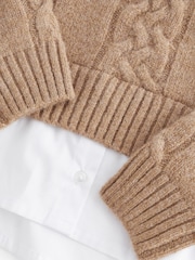 Neutral Mock 100% Cotton Shirt Jumper (3-16yrs) - Image 8 of 8