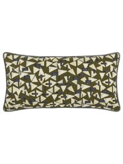 HÖEM Green City Geometric Piped Polyester Filled 100% Cotton Cushion - Image 3 of 5
