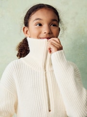 Ecru Creme - Pullover mit Reißverschluss (3-16 Jahre) - Bild 4 von 8
