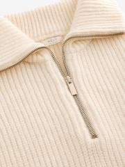 Ecru Creme - Pullover mit Reißverschluss (3-16 Jahre) - Bild 7 von 8
