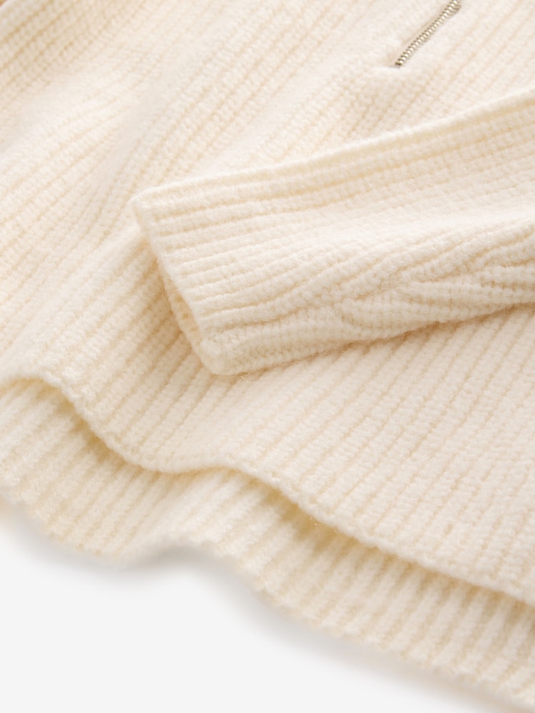 Ecru Creme - Pullover mit Reißverschluss (3-16 Jahre) - Bild 8 von 8