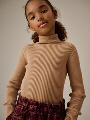 Tan Brown Roll Neck Jumper (3-16yrs) - Image 1 of 7
