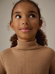 Tan Brown Roll Neck Jumper (3-16yrs) - Image 4 of 7