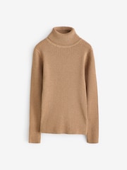 Tan Brown Roll Neck Jumper (3-16yrs) - Image 5 of 7